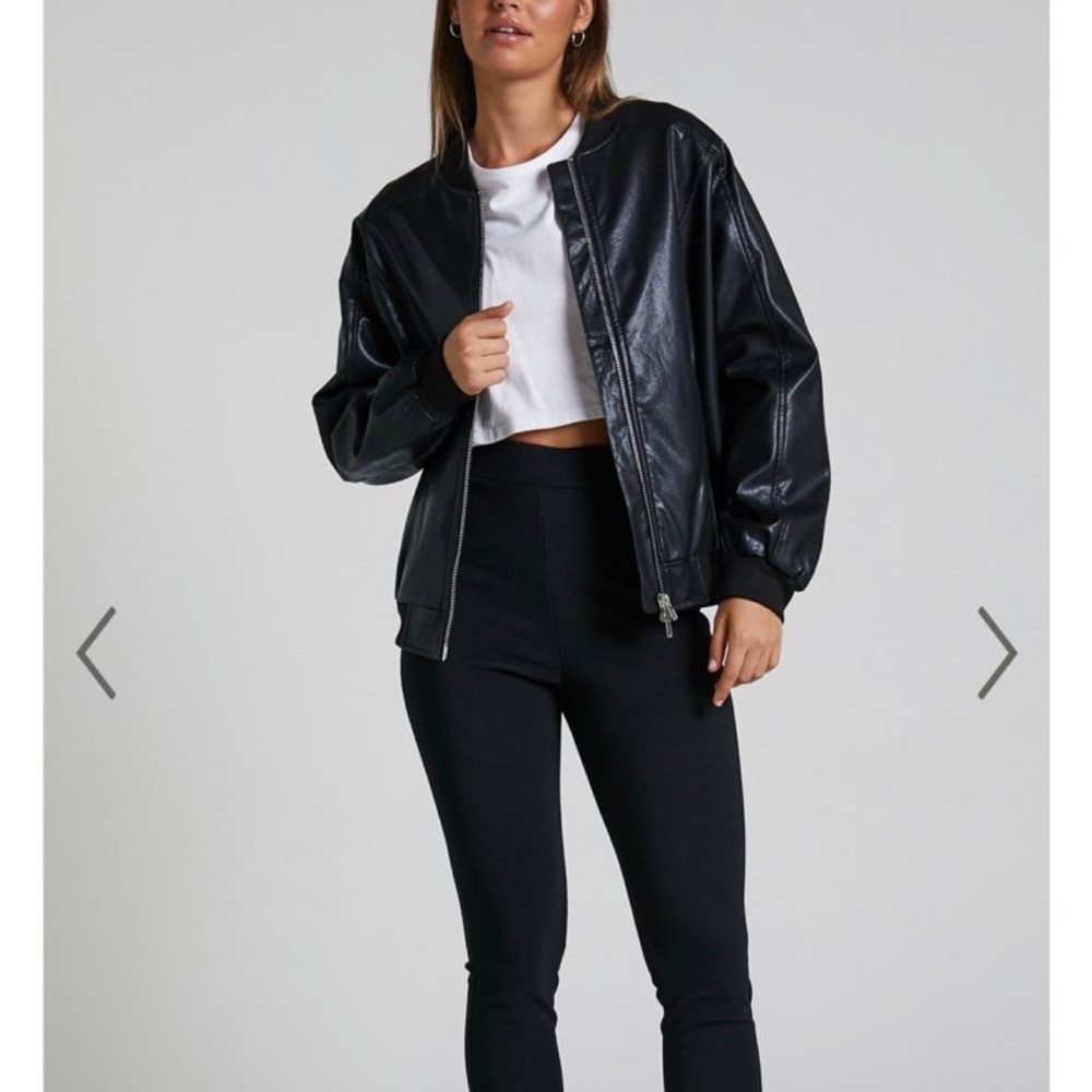Women's Leather Bomber Jacket - NWT
